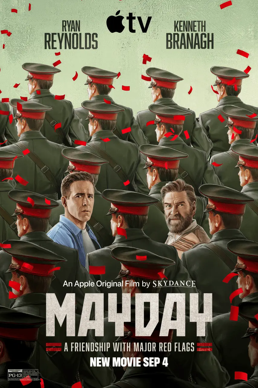 Official Mayday poster featuring Ryan Reynolds and Kenneth Branagh